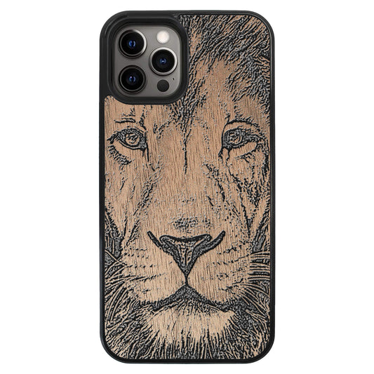Wooden Case for iPhone 12 Pro Max Lion face