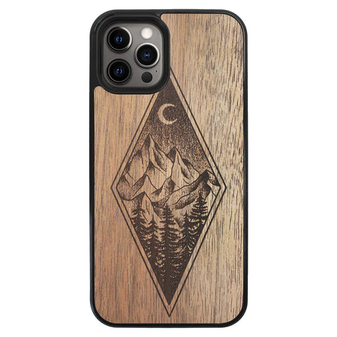 Wooden Case for iPhone 12 Pro Max Mountain Night