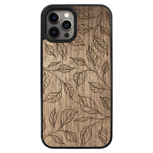Wooden Case for iPhone 12 Pro Max Botanical Leaves