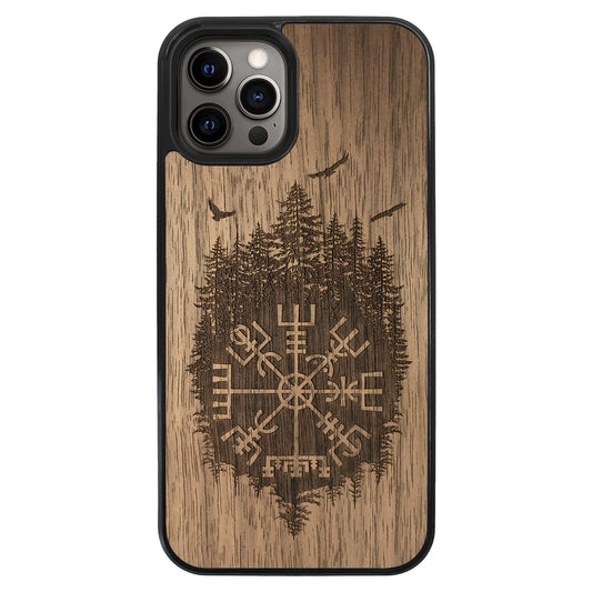 Wooden Case for iPhone 12 Pro Max Viking Compass Vegvisir