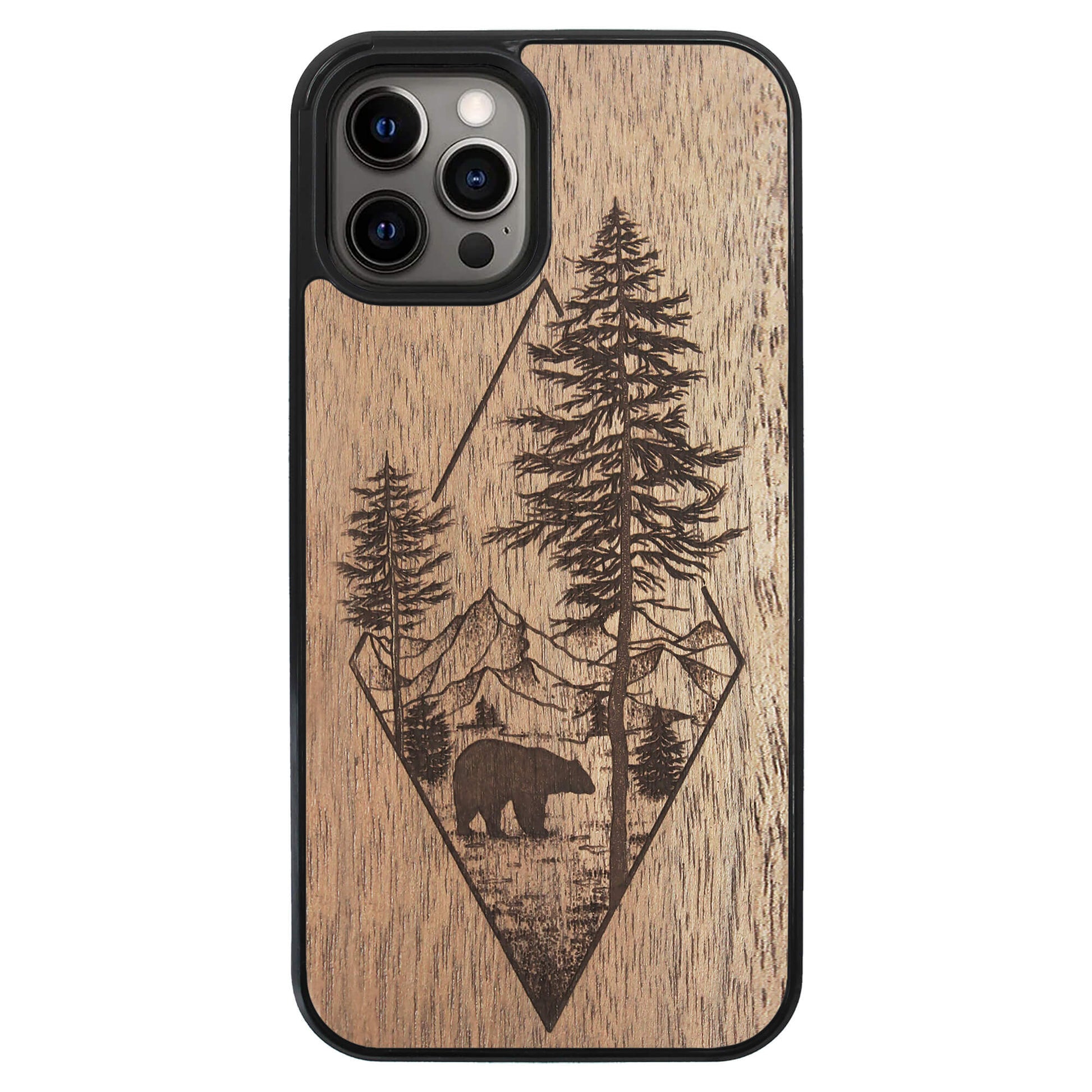 Wooden Case for iPhone 12 Pro Max Woodland Bear