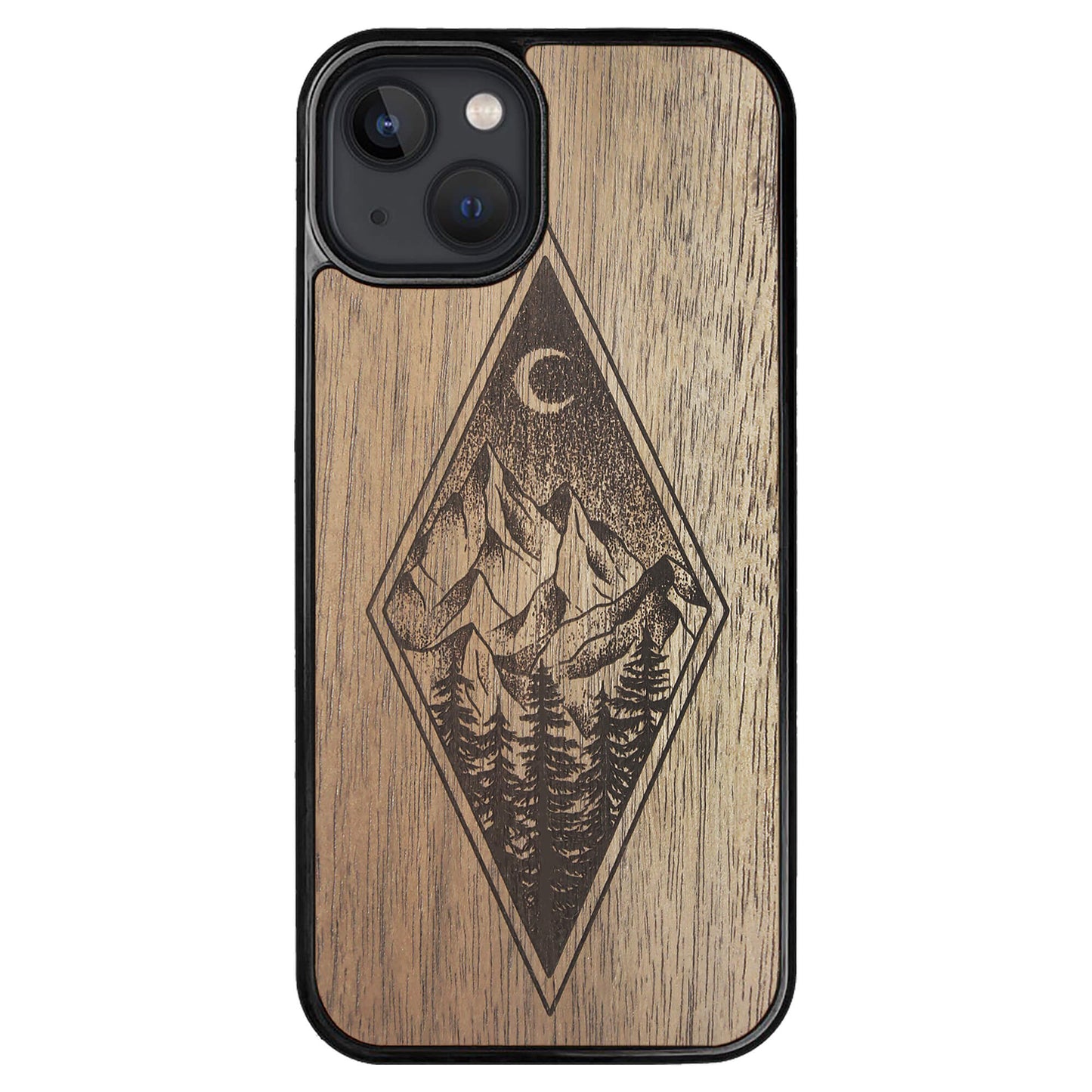 Wooden Case for iPhone 13 Mountain Night