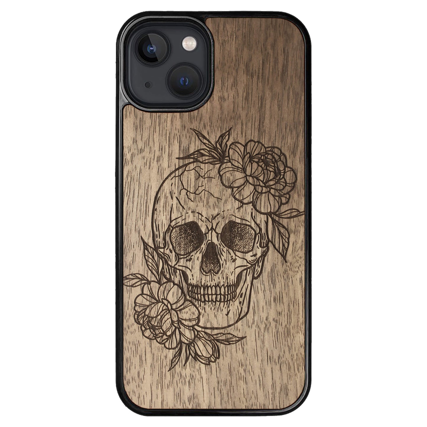 Wooden Case for iPhone 13 Skull