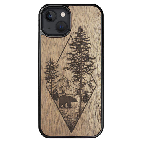 Wooden Case for iPhone 13 Woodland Bear
