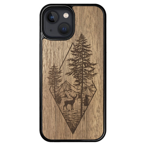 Wooden Case for iPhone 13 Mini Deer Woodland