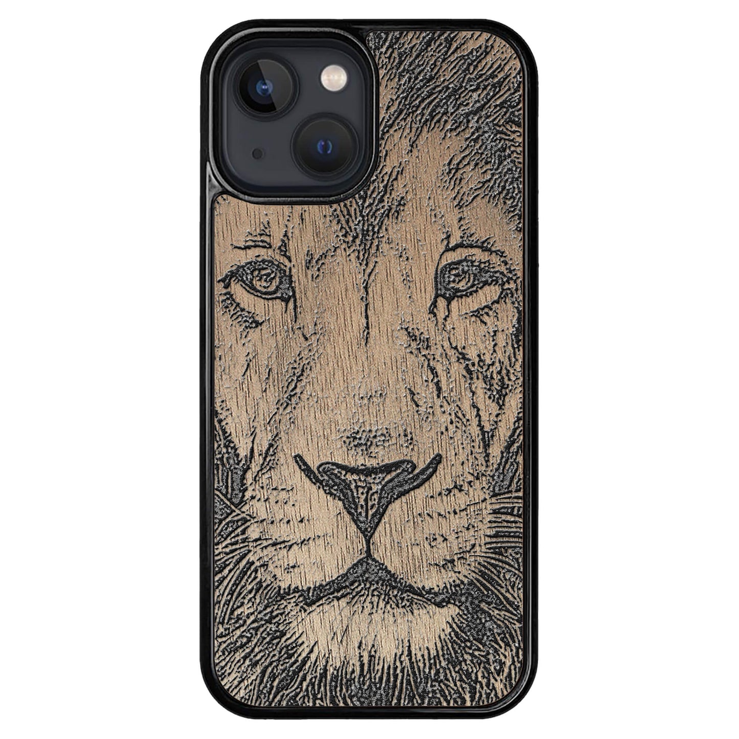 Wooden Case for iPhone 13 Mini Lion face
