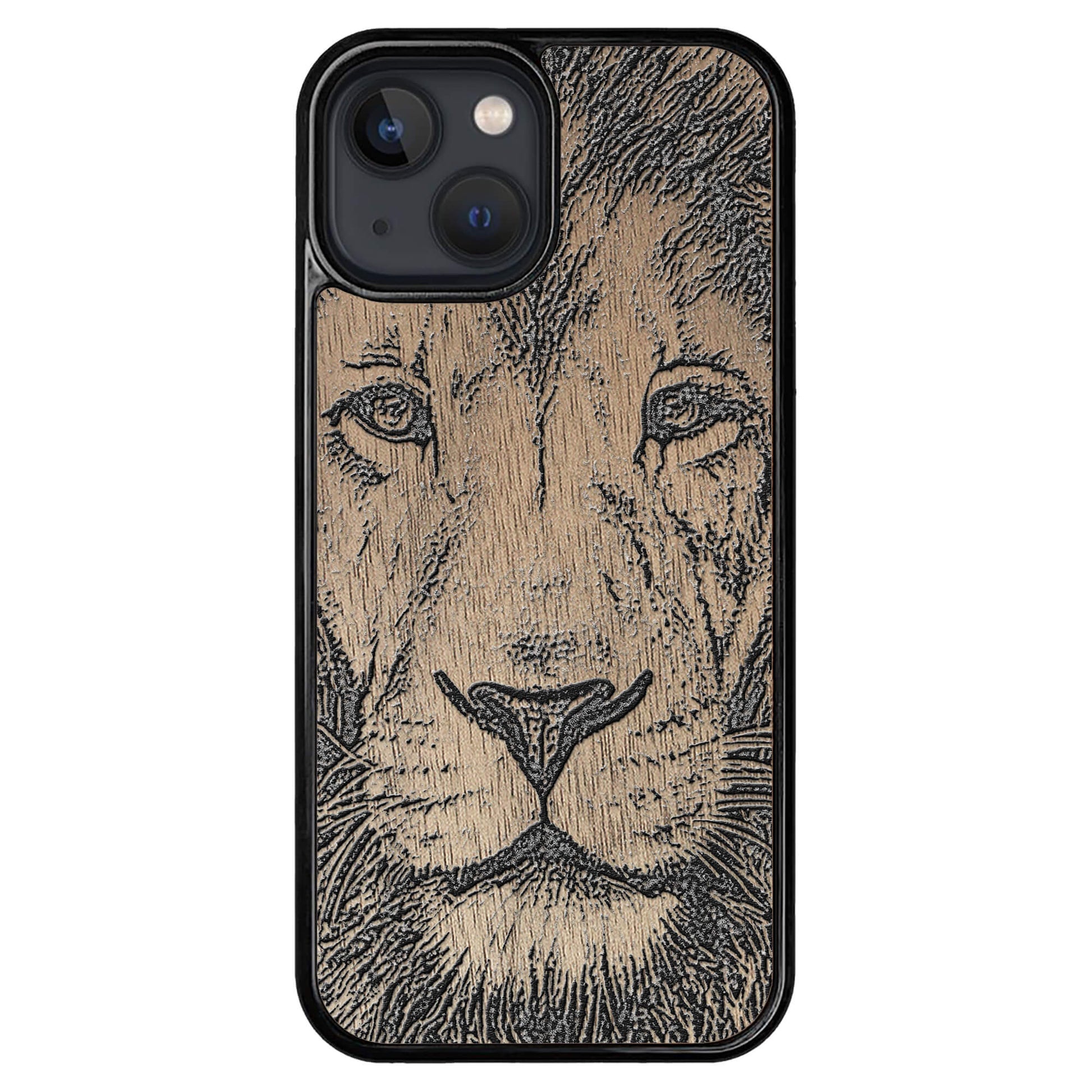 Wooden Case for iPhone 13 Mini Lion face