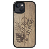 Wooden Case for iPhone 13 Mini Monstera