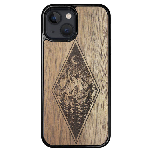 Wooden Case for iPhone 13 Mini Mountain Night