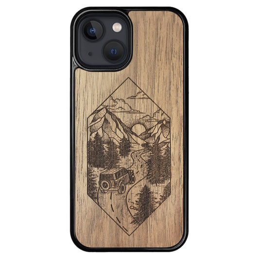 Wooden Case for iPhone 13 Mini Mountain Road
