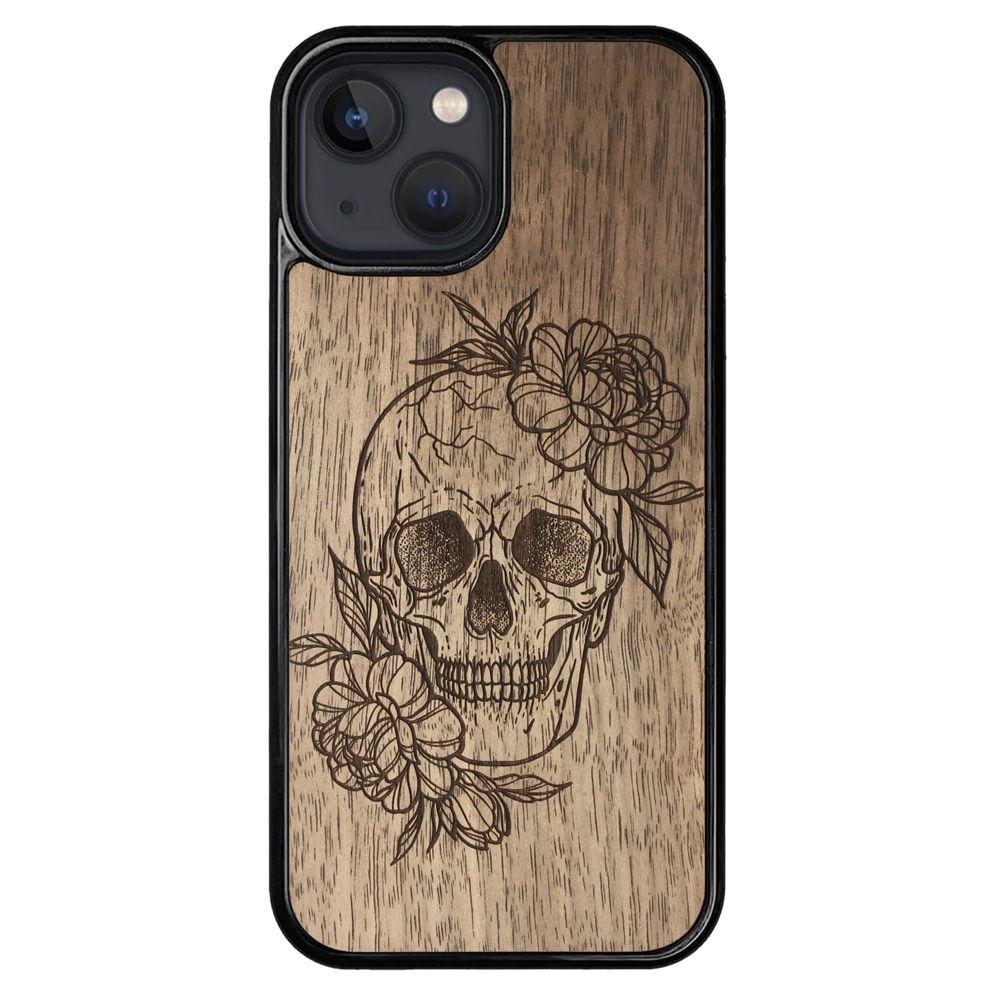 Wooden Case for iPhone 13 Mini Skull