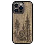 Wooden Case for iPhone 13 Pro Bear Forest