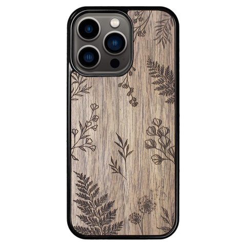 Wooden Case for iPhone 13 Pro Botanical