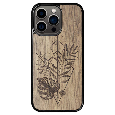Wooden Case for iPhone 13 Pro Monstera