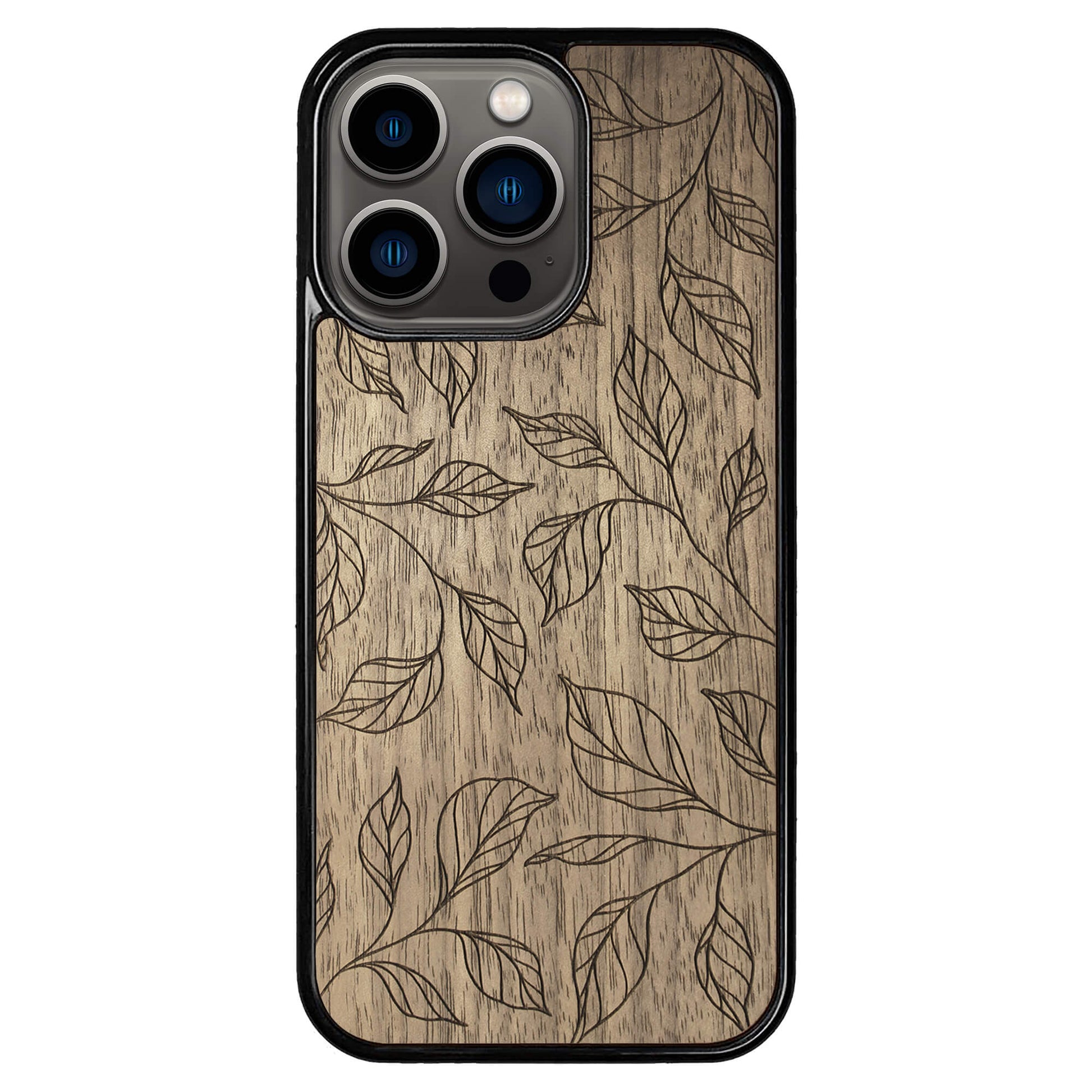 Wooden Case for iPhone 13 Pro Botanical Leaves