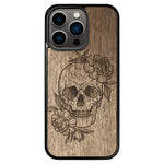 Wooden Case for iPhone 13 Pro Skull