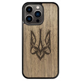 Wooden Case for iPhone 13 Pro Ukrainian Trident Trizub