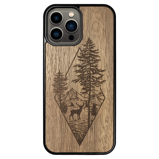 Wooden Case for iPhone 13 Pro Max Deer Woodland