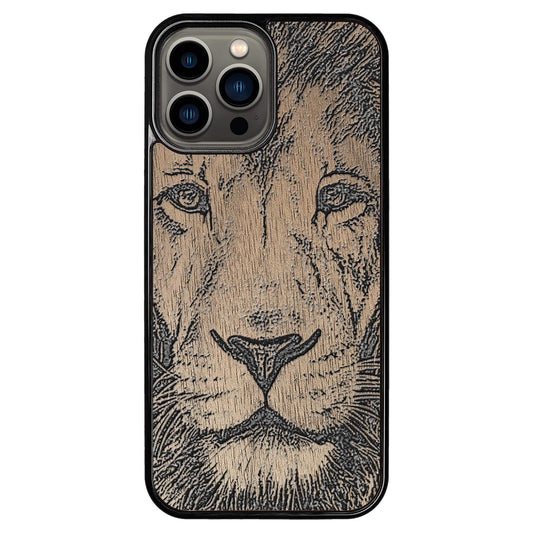 Wooden Case for iPhone 13 Pro Max Lion face