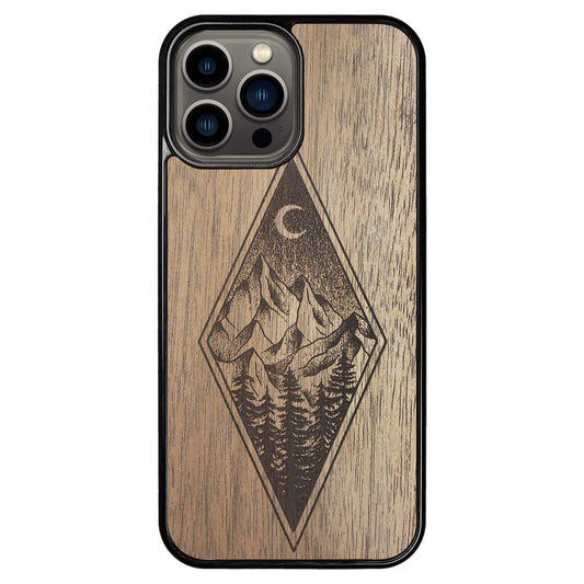 Wooden Case for iPhone 13 Pro Max Mountain Night