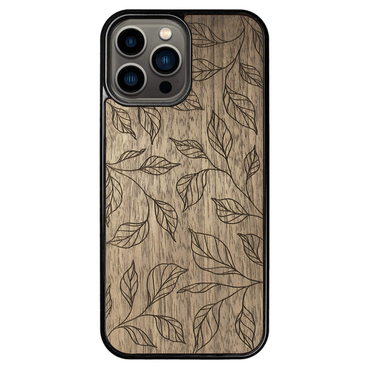 Wooden Case for iPhone 13 Pro Max Botanical Leaves