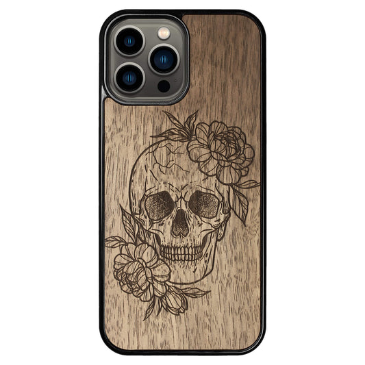 Wooden Case for iPhone 13 Pro Max Skull