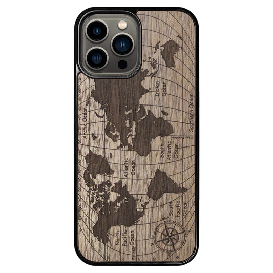 Wooden Case for iPhone 13 Pro Max World Map