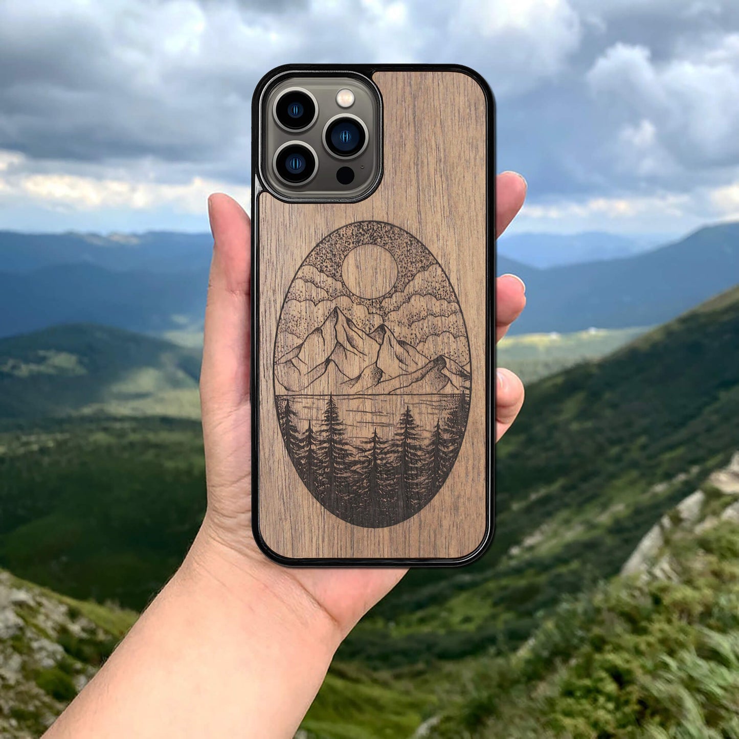 Wood iPhone 13 Pro Max Case Landscape