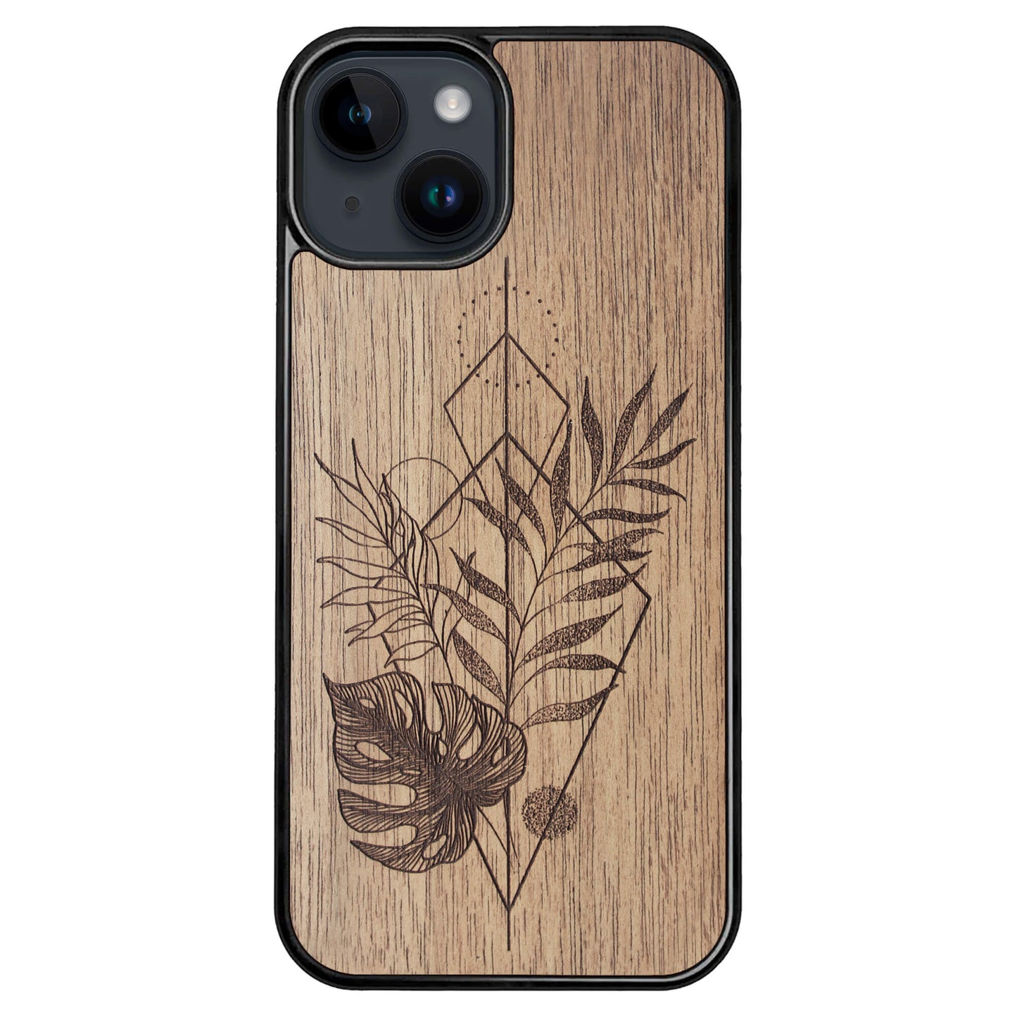 Wooden Case for iPhone 14 Monstera