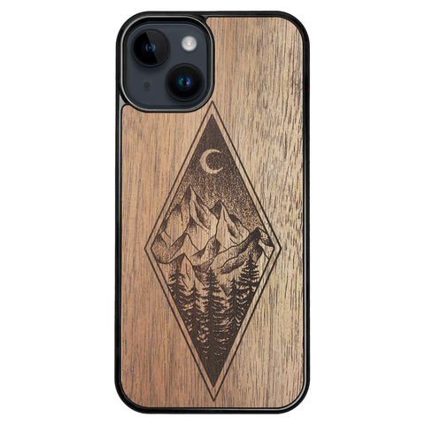 Wooden Case for iPhone 14 Mountain Night