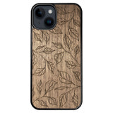 Wooden Case for iPhone 14 Botanical Leaves