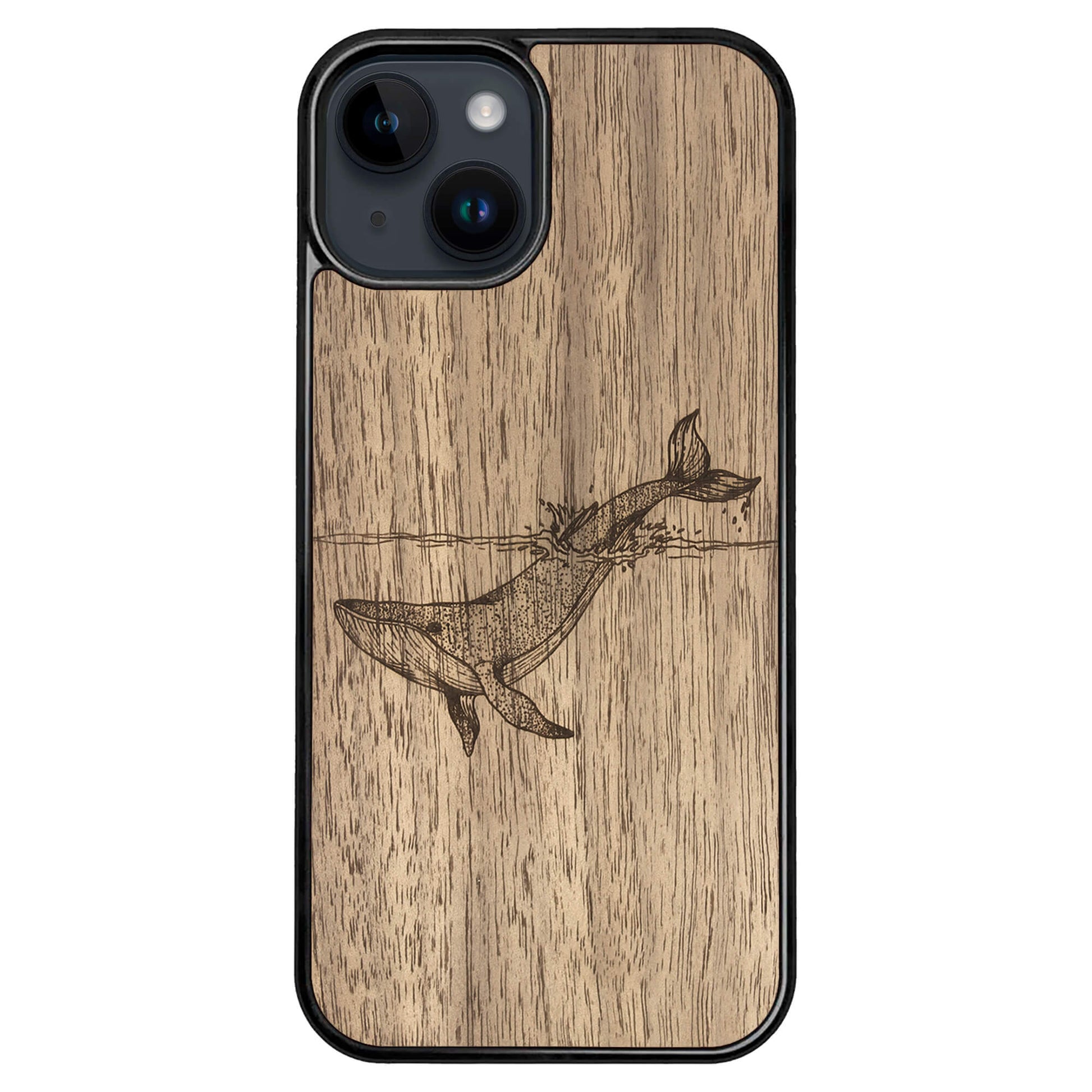 Wooden Case for iPhone 14 Whale