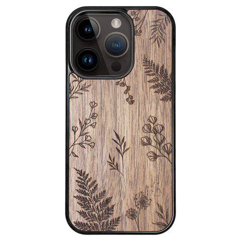 Wooden Case for iPhone 14 Pro Botanical