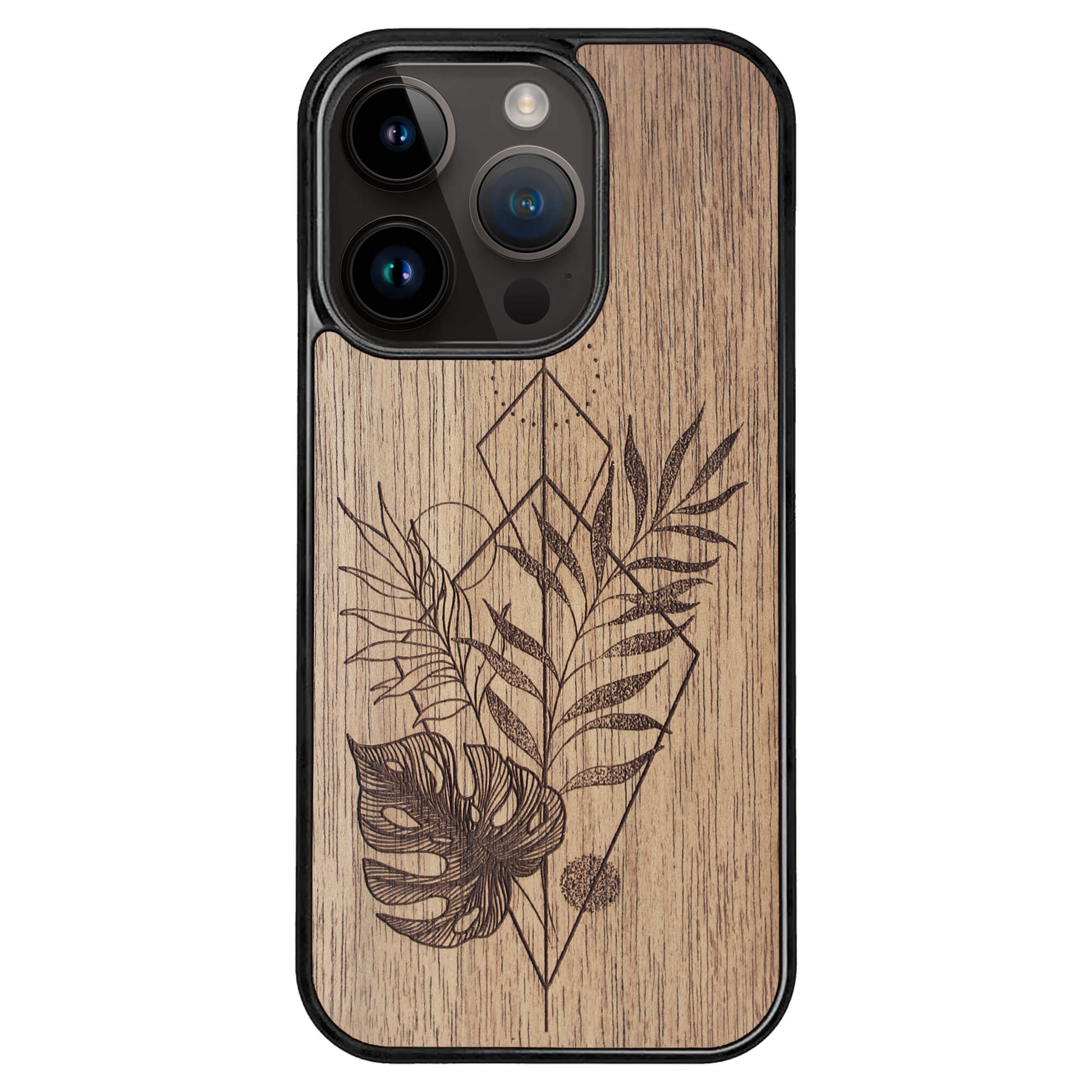 Wooden Case for iPhone 14 Pro Monstera