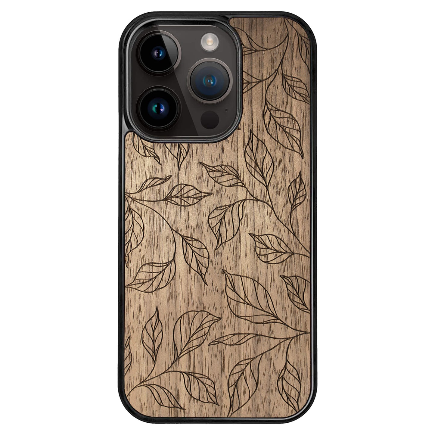 Wooden Case for iPhone 14 Pro Botanical Leaves