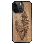 Wooden Case for iPhone 14 Pro Max Deer Woodland