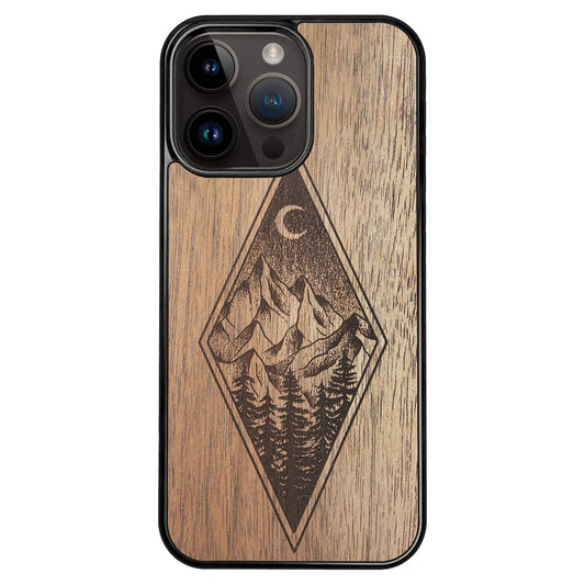 Wooden Case for iPhone 14 Pro Max Mountain Night