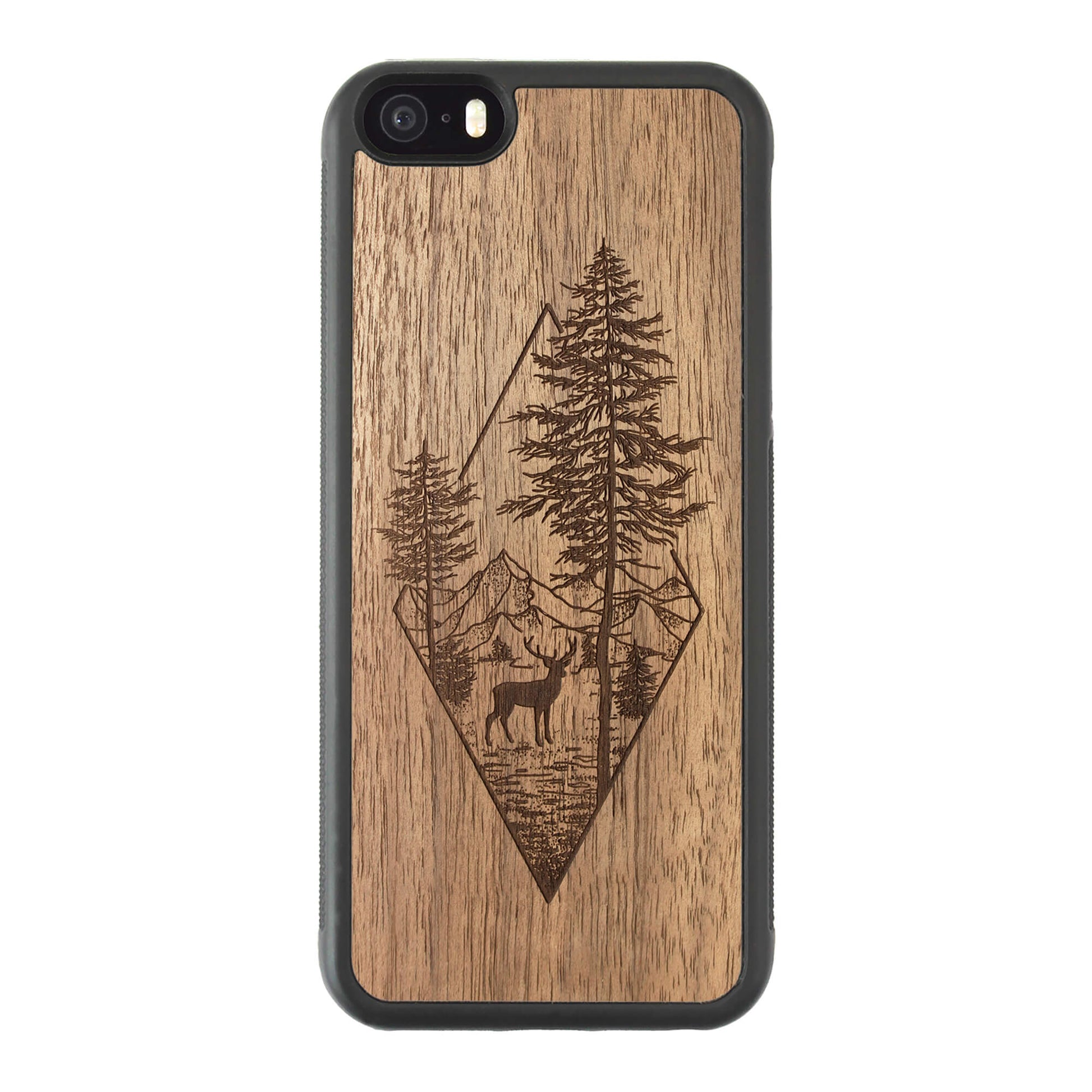 Wooden Case for iPhone 5/5S/SE[2016] Deer Woodland