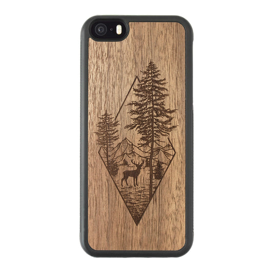 Wooden Case for iPhone 5/5S/SE[2016] Deer Woodland