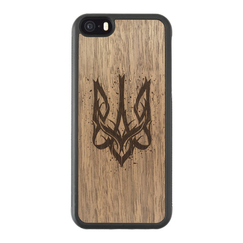 Wooden Case for iPhone 5/5S/SE[2016] Ukrainian Trident Trizub