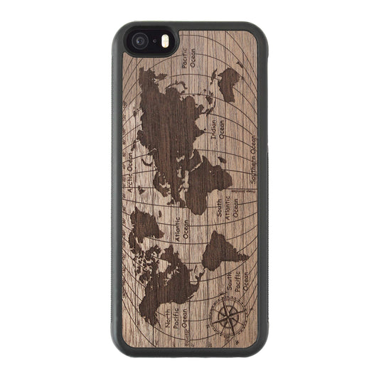 Wooden Case for iPhone 5/5S World Map