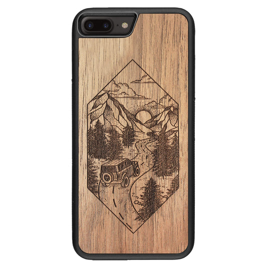 Wooden Case for iPhone 7 Plus Mountain Road