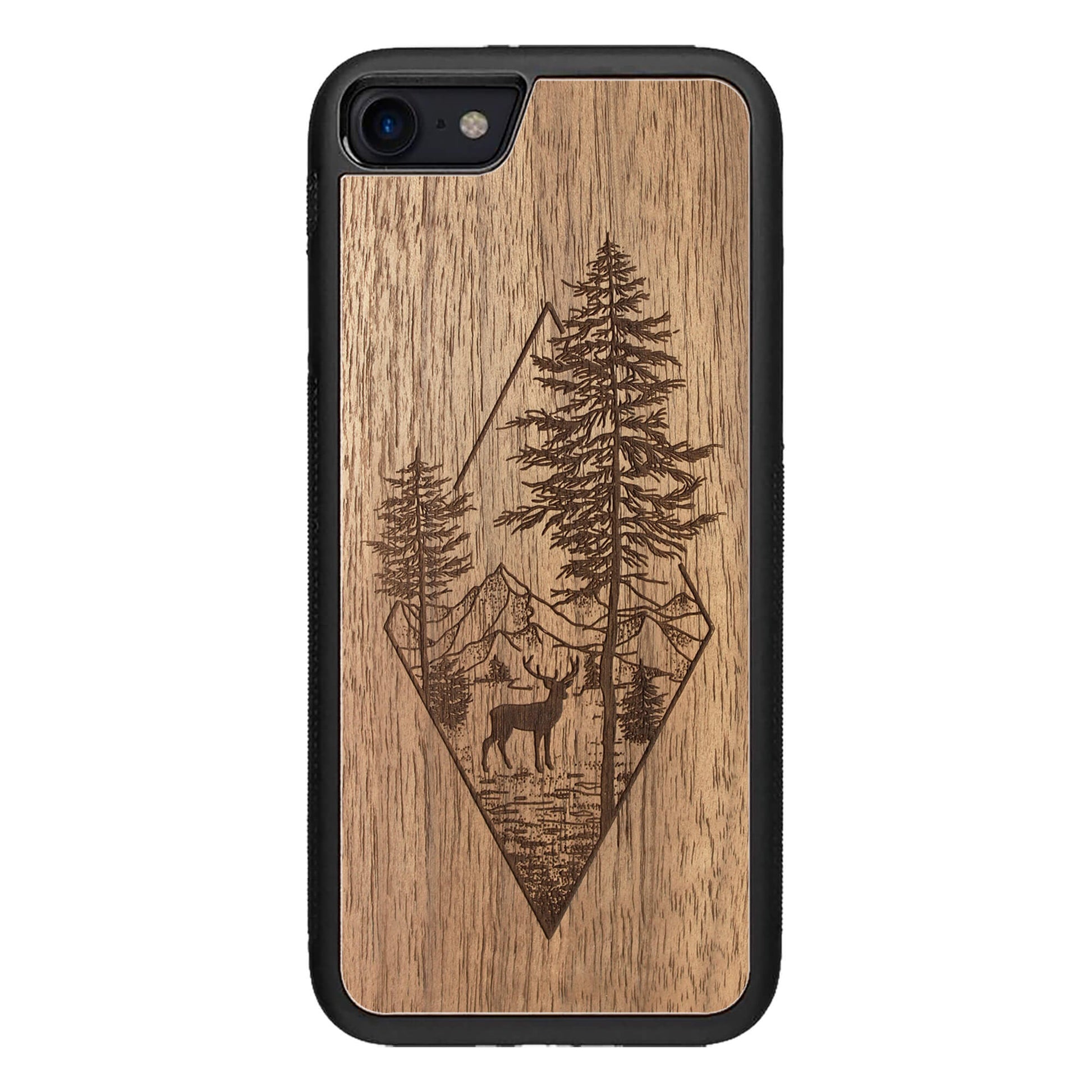 Wooden Case for iPhone SE [2022] Deer Woodland