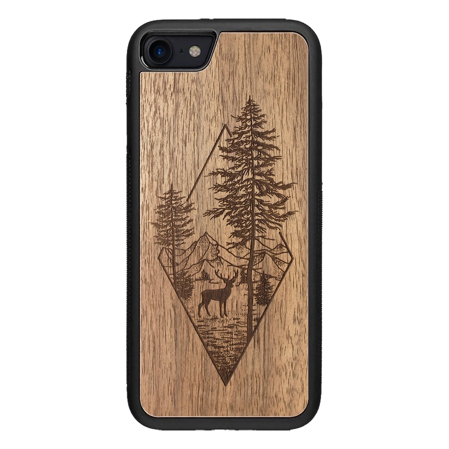 Wooden Case for iPhone SE [2020] Deer Woodland
