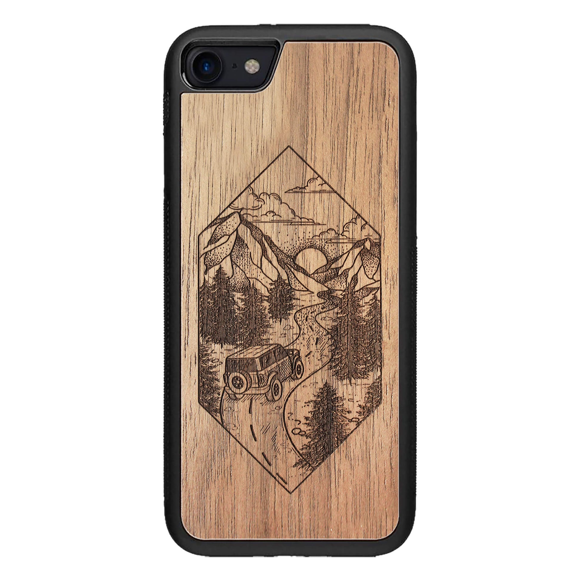 Wooden Case for iPhone 8 Mountain Road