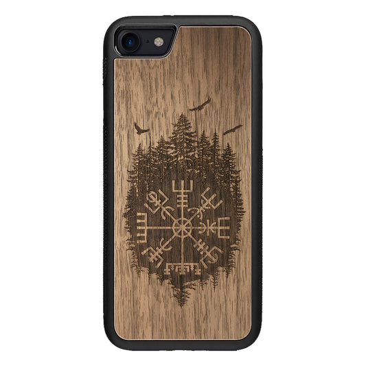 Wooden Case for iPhone SE [2022] Viking Compass Vegvisir