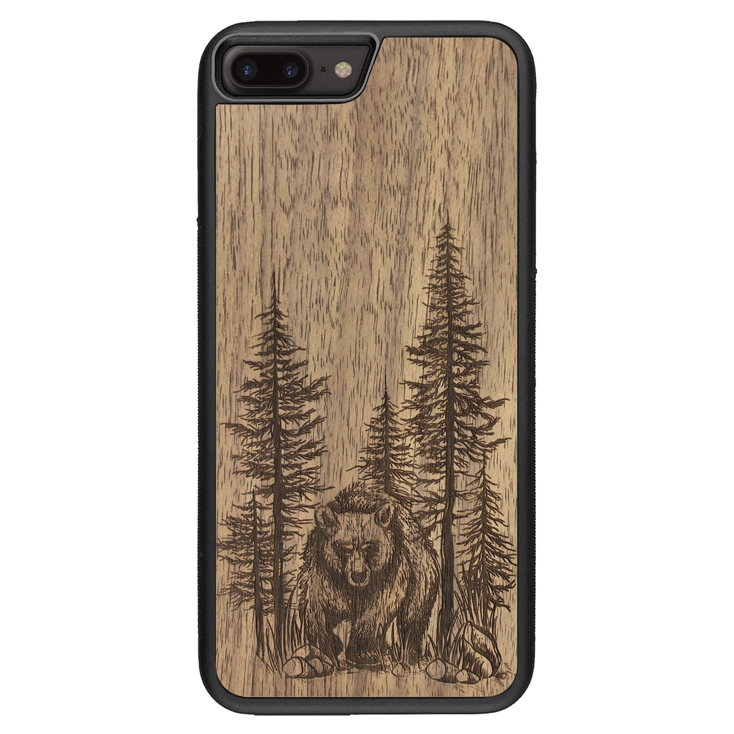 Wooden Case for iPhone 8 Plus Bear Forest