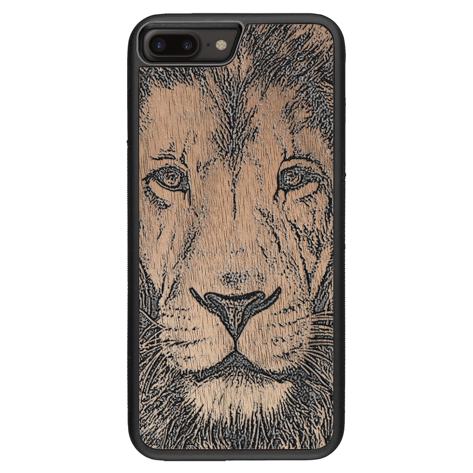 Wooden Case for iPhone 8 Plus Lion face