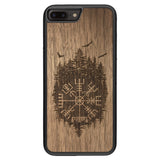 Wooden Case for iPhone 7 Plus Viking Compass Vegvisir