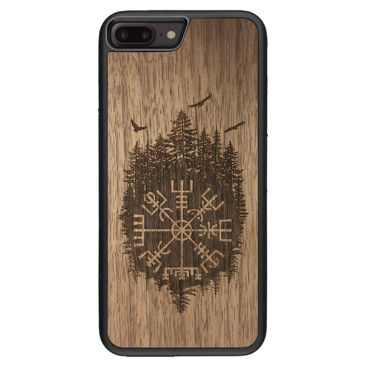 Wooden Case for iPhone 8 Plus Viking Compass Vegvisir